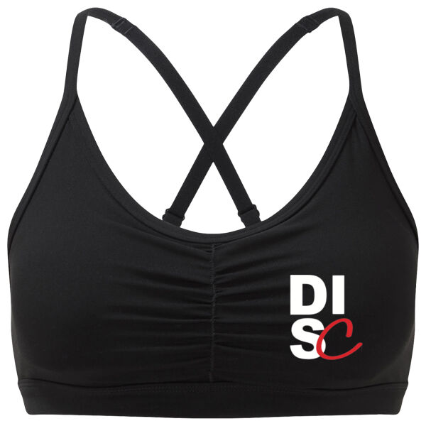 Ladies Medium Impact Ruched Sports Bra Thumbnail